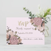 Aardige bloem, glitters RSVP Kaart (Staand voorkant)
