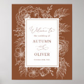 Aardige Boho Botanische Terracotta bruiloft Welkom Poster (Voorkant)
