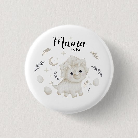 Aardige Boho Dinosaur Mama Wordt Aangepaste Knop Ronde Button 3,2 Cm (Voorkant)