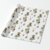 Aardige Bomen | Teddybeer Kerstmis Cadeaupapier (Uitgerold)