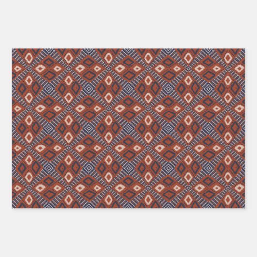 Aardige browsen en blauw modderkleding inpakpapier vel (Voorkant)