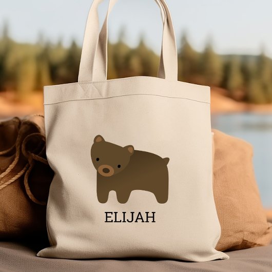 Aardige Bruine Beer Kinderen Gepersonaliseerd Tote Bag