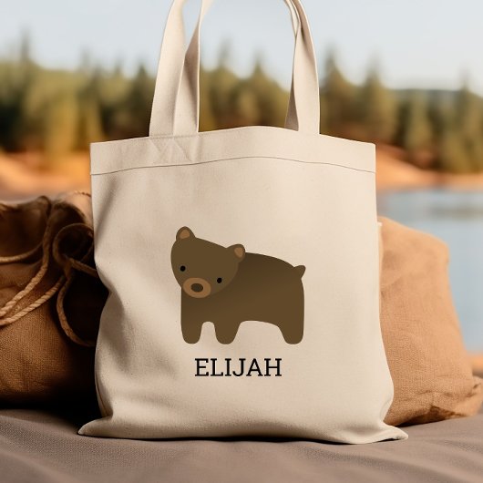 Aardige Bruine Beer Kinderen Gepersonaliseerd Tote Bag