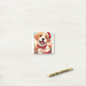 Aardige Bruine Witte Hond Post-it® Notes (Op bureau)