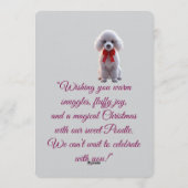 Aardige Caniche Kerstfeest Uitnodiging (Achterkant)