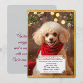 Aardige Caniche Kerstfeest Uitnodiging (Voorkant / Achterkant)