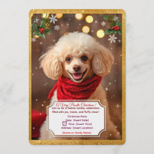 Aardige Caniche Kerstfeest Uitnodiging