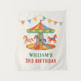Aardige Carrousel Verjaardag Wandkleed
