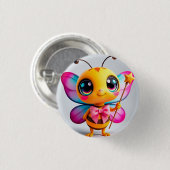 Aardige Cartoon Bij Fee Karakter Ronde Button 3,2 Cm (Voorkant /achterkant)
