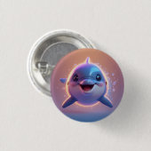 Aardige Cartoon Dolfijn Ronde Button 3,2 Cm (Voorkant /achterkant)