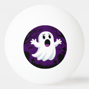 Aardige Cartoon Geest op Griezellige Halloween Pingpongbal