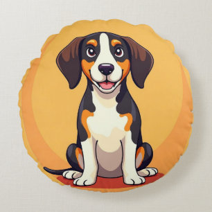 Aardige Cartoon Honden Illustratie Rond Kussen