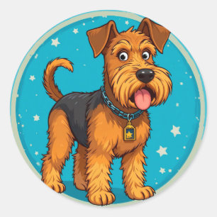 Aardige Cartoon Honden Illustratie Ronde Sticker