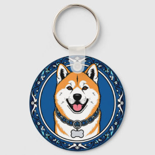 Aardige Cartoon Honden Illustratie Sleutelhanger
