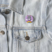 Aardige Cartoon Kitten Springt Vrolijk Ronde Button 3,2 Cm (In situ)