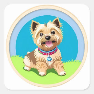 Aardige Cartoon Puppy Fun Geschenk voor Huisdierli Vierkante Sticker