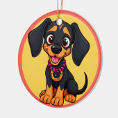 Aardige Cartoon Puppy Keramisch Ornament (Links)