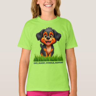 Aardige Cartoon Puppy met Heldere Ogen T-shirt