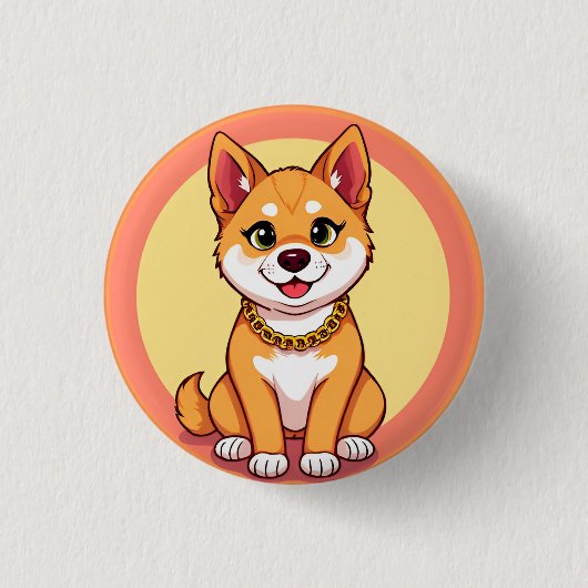 Aardige Cartoon Puppy Ronde Button 3,2 Cm (Voorkant)