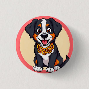 Aardige Cartoon Puppy Ronde Button 3,2 Cm
