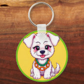 Aardige Cartoon Puppy Sleutelhanger (Achterkant)