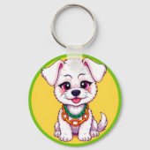 Aardige Cartoon Puppy Sleutelhanger (Achterkant)
