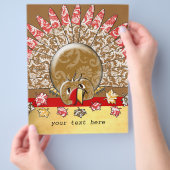 Aardige Cartoon Thanksgivingkalkoen Flyer (Hand)
