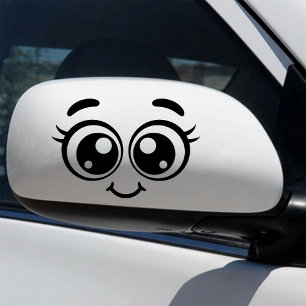 Aardige cartoon voor autospiegel sticker
