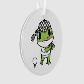 Aardige Charme Schattige Kikker Golfen Speelse Fun Ornament (voorkant)