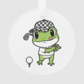 Aardige Charme Schattige Kikker Golfen Speelse Fun Ornament (achterkant)