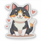 Aardige Chibi Schilderkat Planner Sticker (Voorkant)