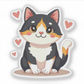Aardige Chibi Schilpad Kat Planner Sticker (Voorkant)
