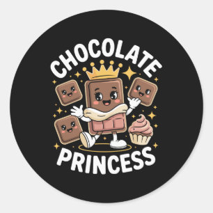 Aardige Chocolade Koninklijke Zoete Kawaii Dessert Ronde Sticker