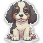 Aardige Cocker Spaniel Puppy – Chibi-stijl Sticker (Voorkant)