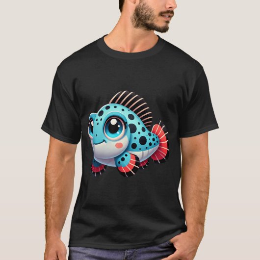 Aardige Coelacanth Vis T-shirt (Voorkant)