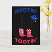 Aardige Cowboy Kat, Rootin Tootin Kat  Kaart (Gele Bloem)