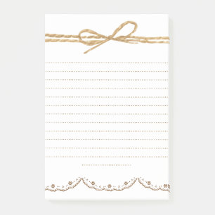 Aardige cute bruine jurk witte mooie kant post-it® notes