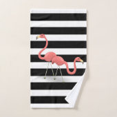 Aardige Cute Flamingo's, Strepen Bad Handdoek (Handdoek)