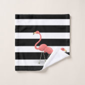 Aardige Cute Flamingo's, Strepen Bad Handdoek (Wasdoekje)