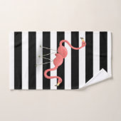 Aardige Cute Flamingo's, Strepen Bad Handdoek (Handdoek)