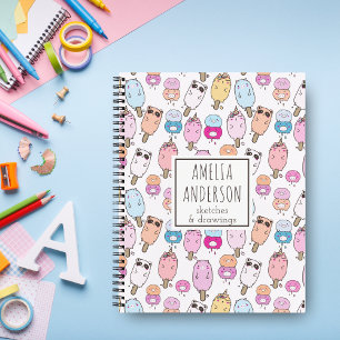 Aardige Cute Kawaii Boerderijdieren Aangepaste Naa Notitieboek