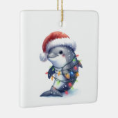 Aardige Cute Kerst Dolfijn Keramisch Ornament (Rechts)