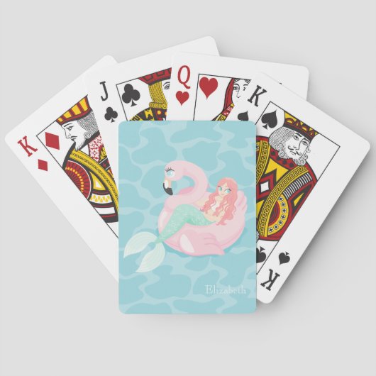 Aardige Cute Zeemeermin, Zee Pokerkaarten (Achterkant)
