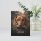 Aardige Dachshund Ik Mis Je Postkaart (Staand voorkant)