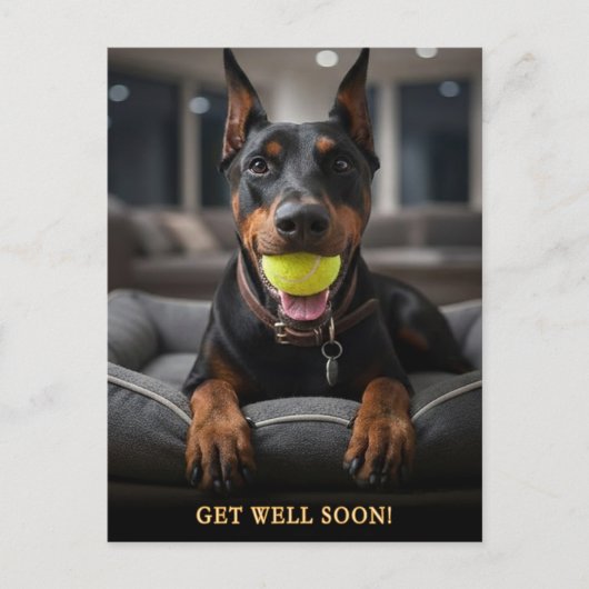 Aardige Dobermann Pinscher  Beterschap  Ansichtkaa Briefkaart (Voorkant)