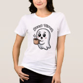Aardige Dode Geest met Koffiekopje Tri-Blend Shirt (Voorkant)
