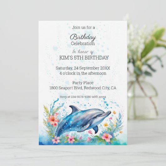 Aardige Dolfijn Kaart (Staand voorkant)