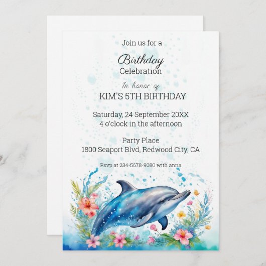 Aardige Dolfijn Kaart (Voorkant / Achterkant)