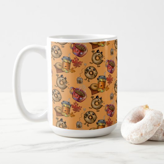 Aardige Doughnuts en Thee Koffiemok (Met donut)