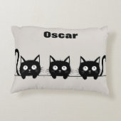 Aardige drieling zwarte katten accent kussen (Achterkant)